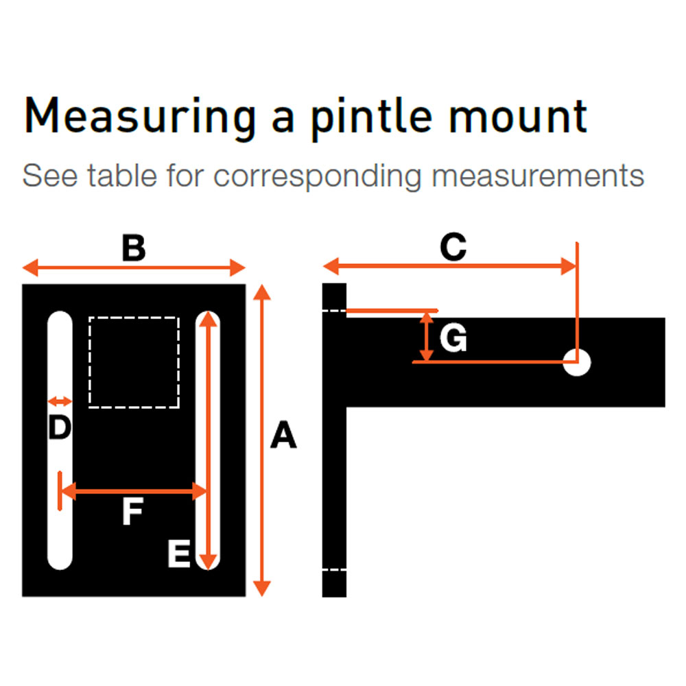 (image for) Securelatch Adjustable Pintle Mount, 2" Shank, 6 7/8"" Long, 20K #48011
